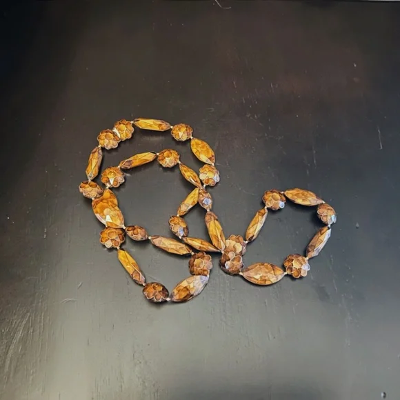 Vintage Lot Tortoise Beaded Celluloid Necklace & 2 Basket Weave Bangle Bracelets - Picture 5 of 11